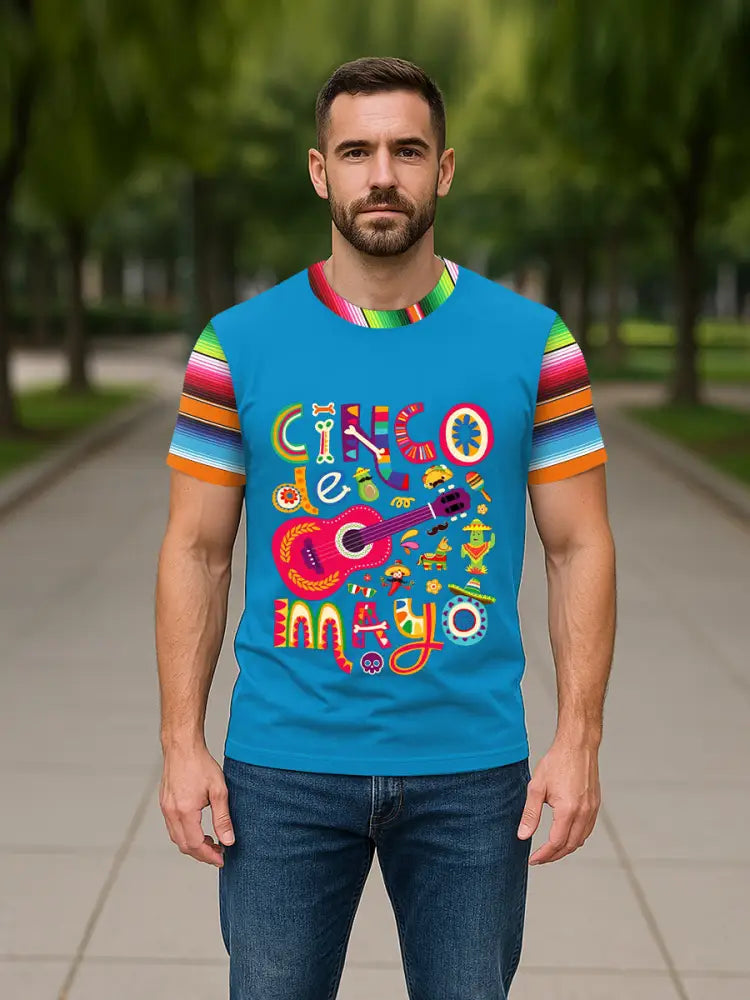 Men’s Cinco De Mayo Print Casual Tee