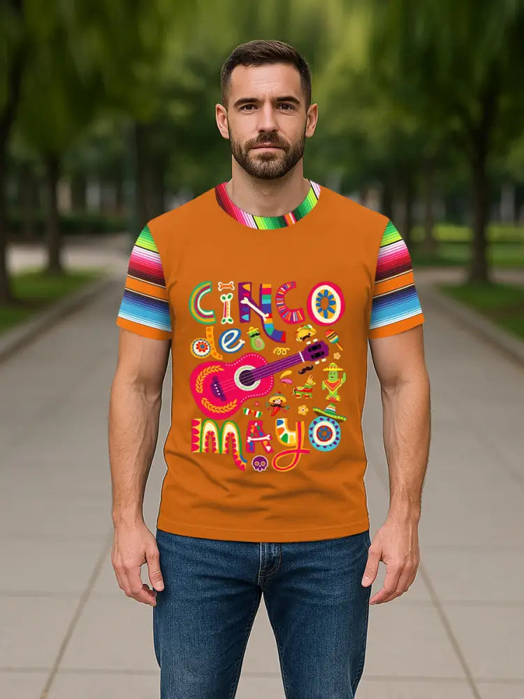 Men’s Cinco De Mayo Print Casual Tee