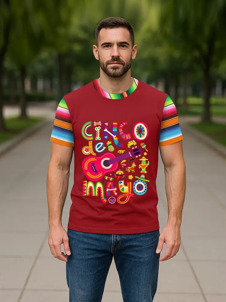 Men’s Cinco De Mayo Print Casual Tee