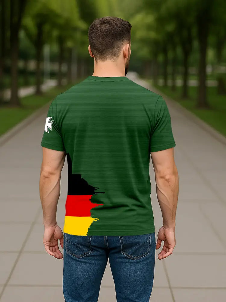 Men’s German Iron Cross Skull Print T-shirt