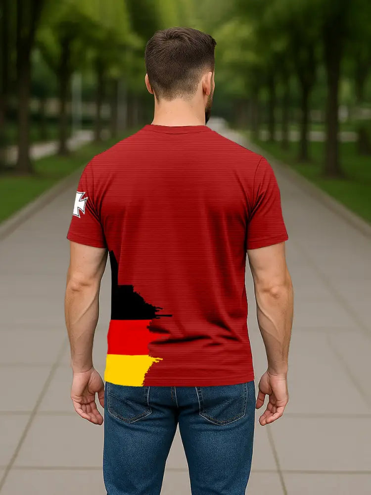 Men’s German Iron Cross Skull Print T-shirt