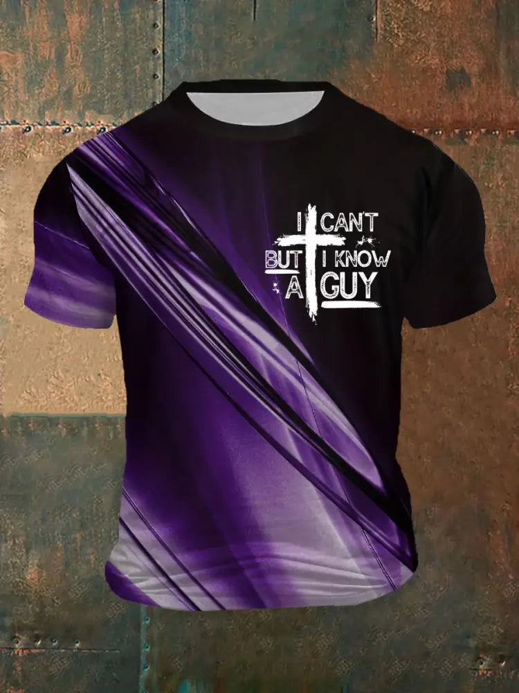 Men’s I Can’t But I Know A Guy Printed T-shirt Purple / S
