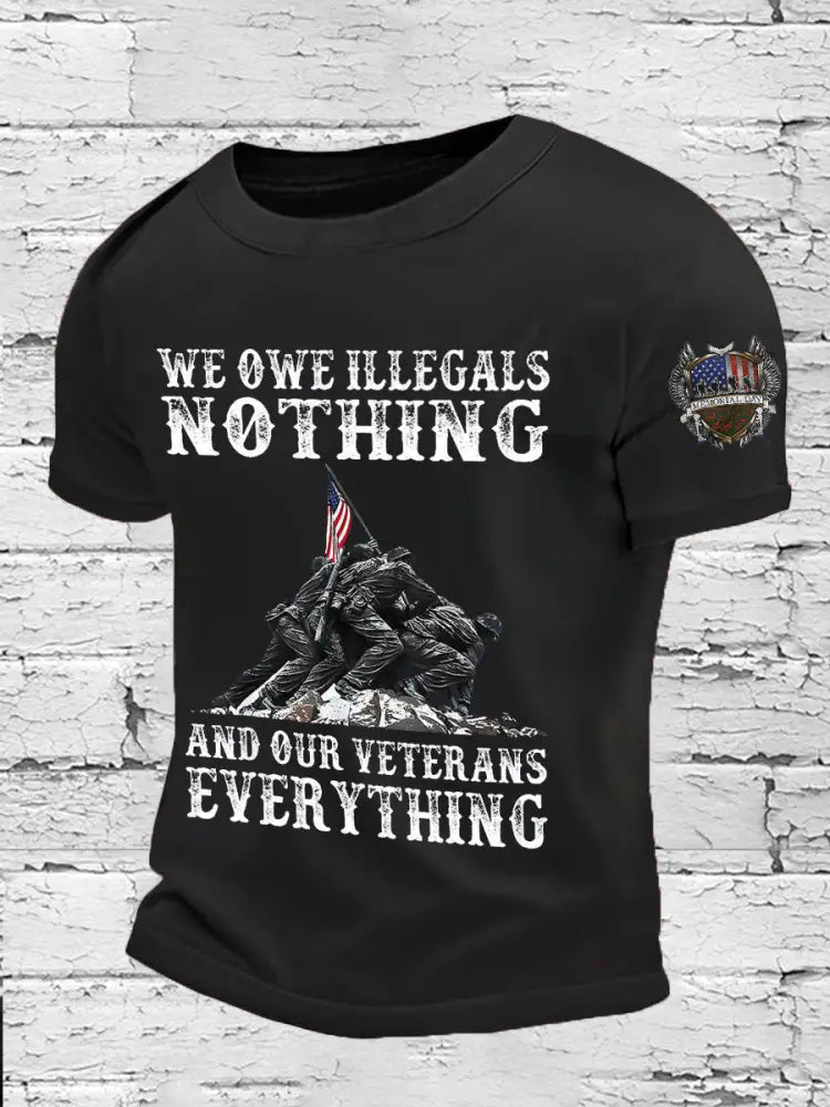 Men’s Memorial Day Veteran We Owe Them All Printed T-shirt Black / S