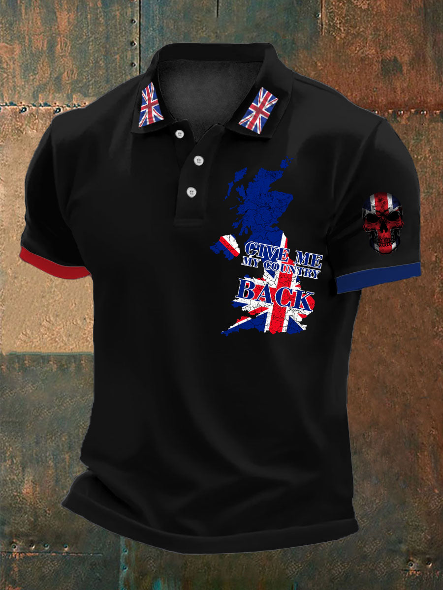 Men's Vintage British Casual Short-Sleeved Polo Shirt