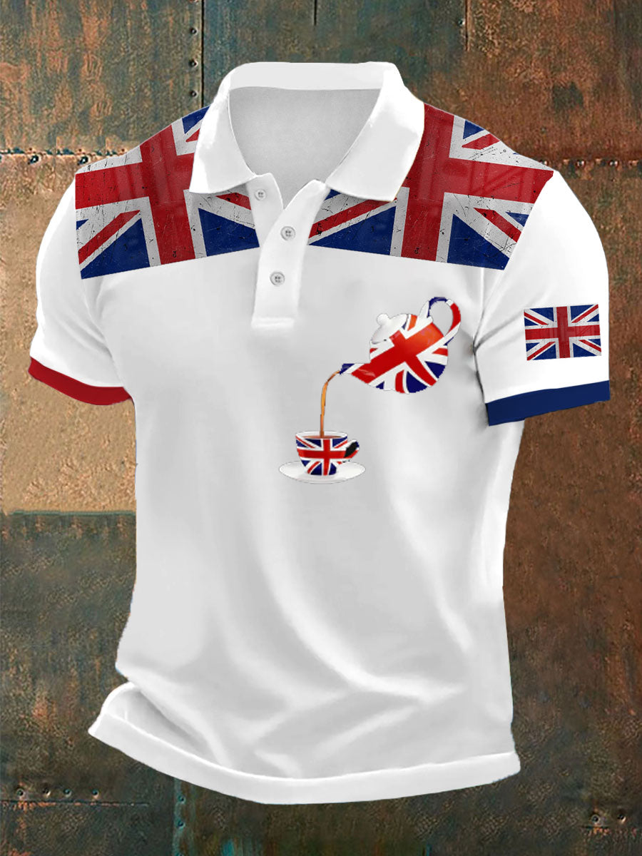 Men's Vintage British Casual Short-Sleeved Polo Shirt