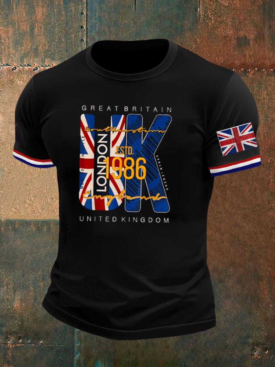 Men's vintage British Royal Navy casual short-sleeved T-shirt British