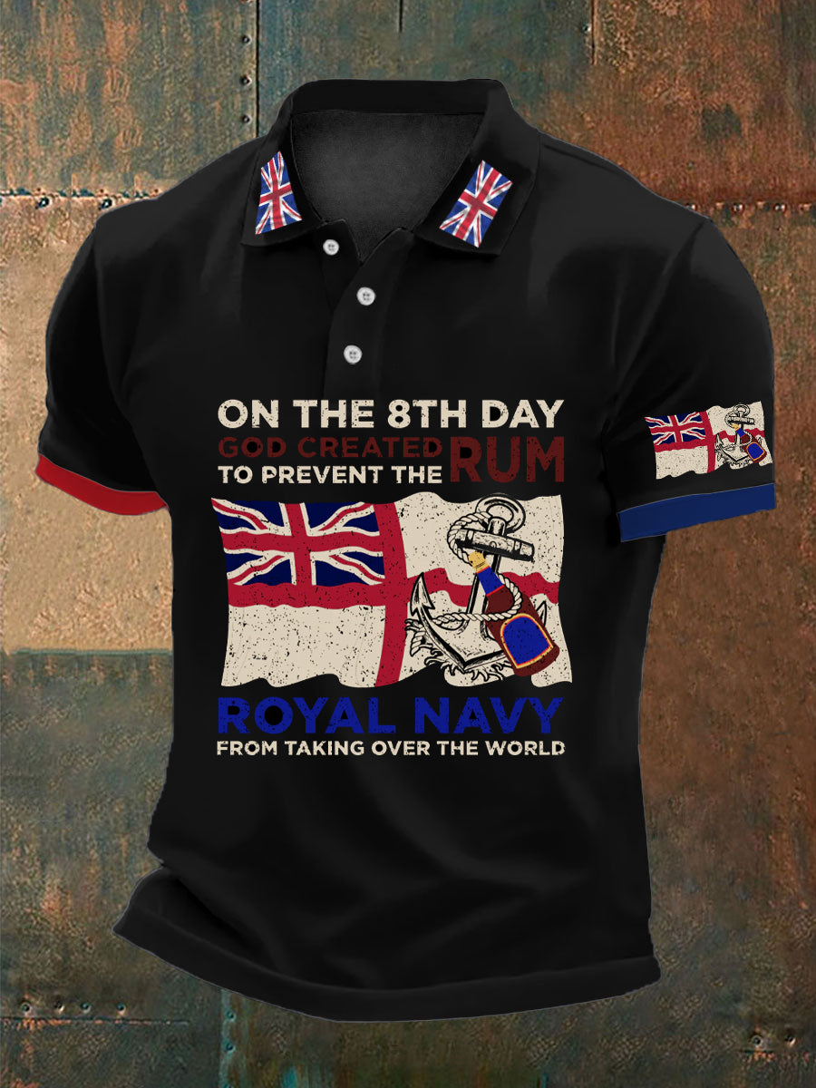 Men's Vintage British Casual Short-Sleeved Polo Shirt