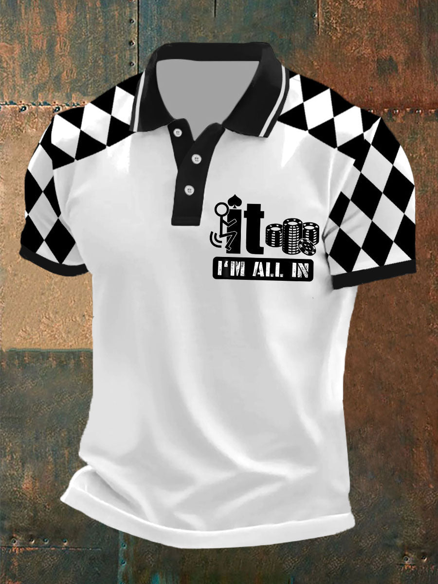 Men's poker I'm all in tops