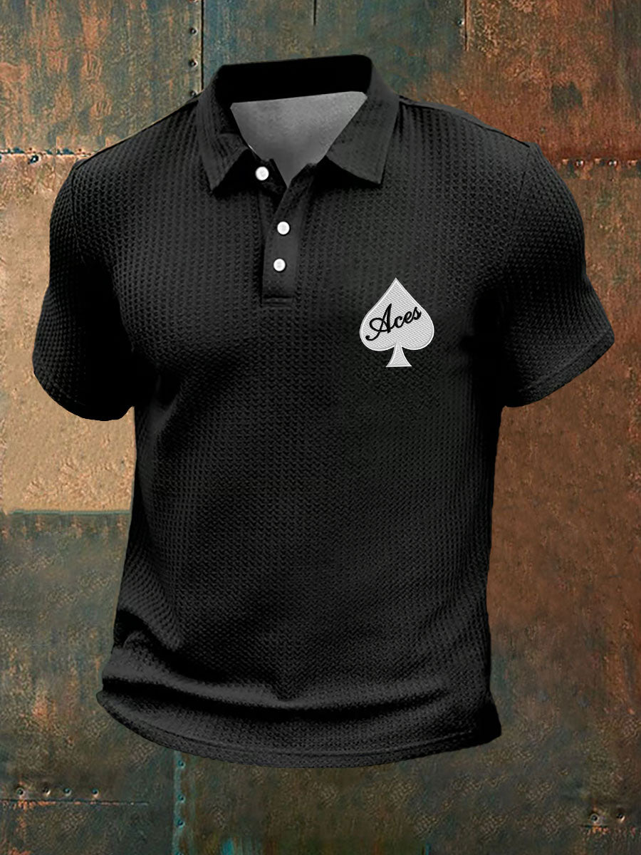 Men's poker waffle T-shirt