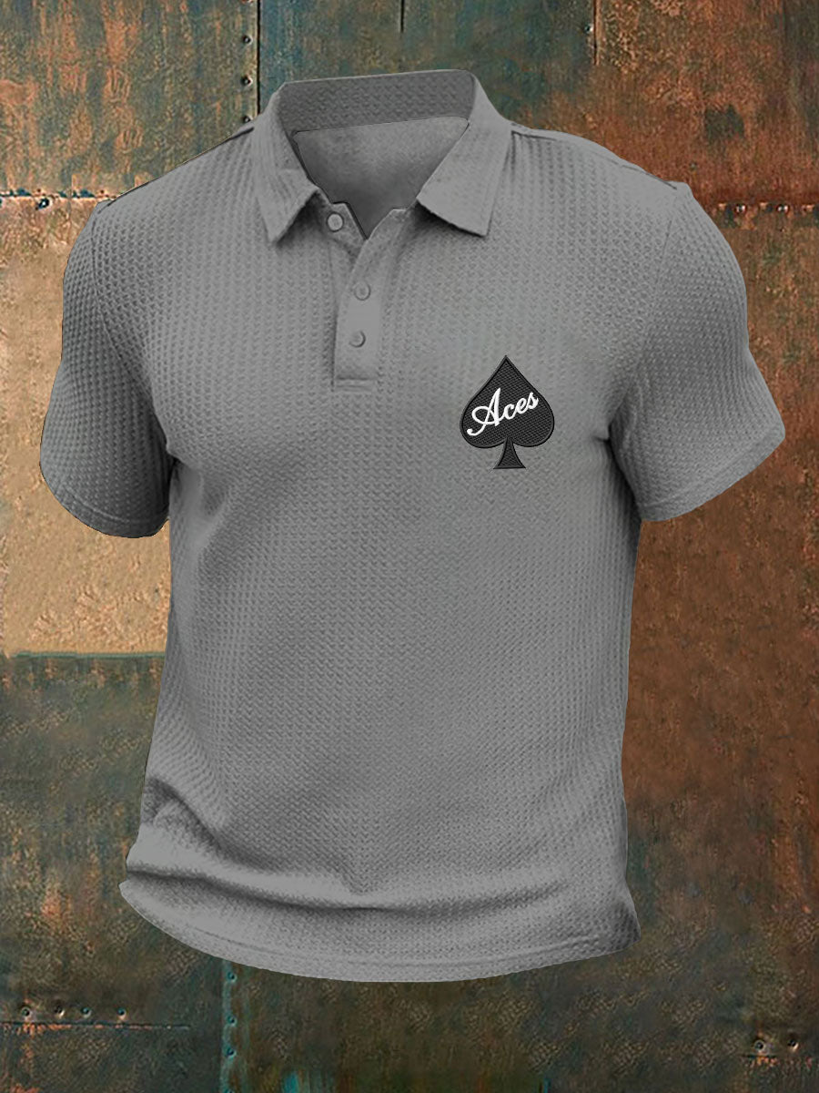 Men's poker waffle T-shirt