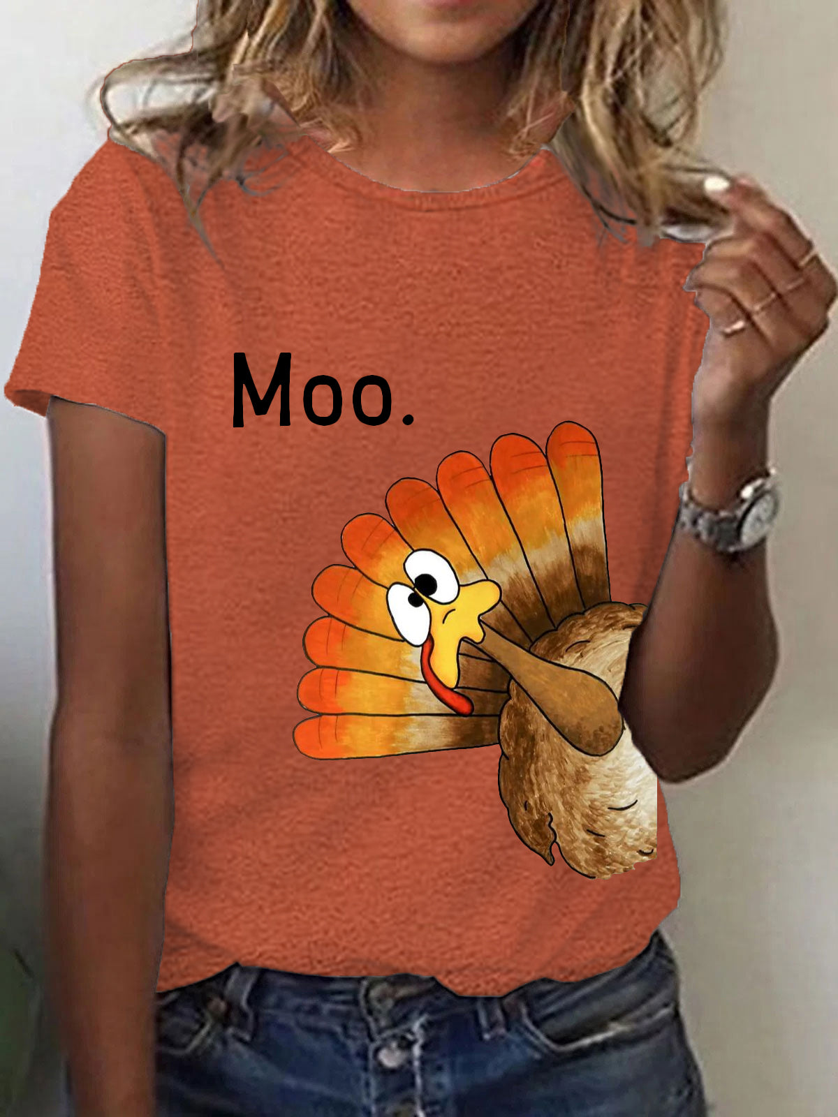 Women's Thanksgiving Turkey Short Sleeve T-Shirt