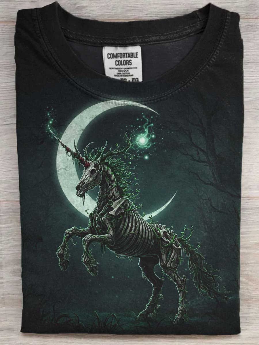 Halloween Evil Knight Printed Casual Short Sleeve T-Shirt