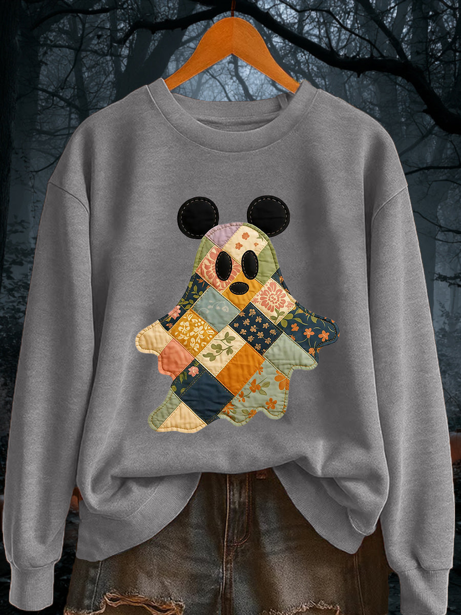 Women's Halloween Ghost Print Casual Sweatshirt