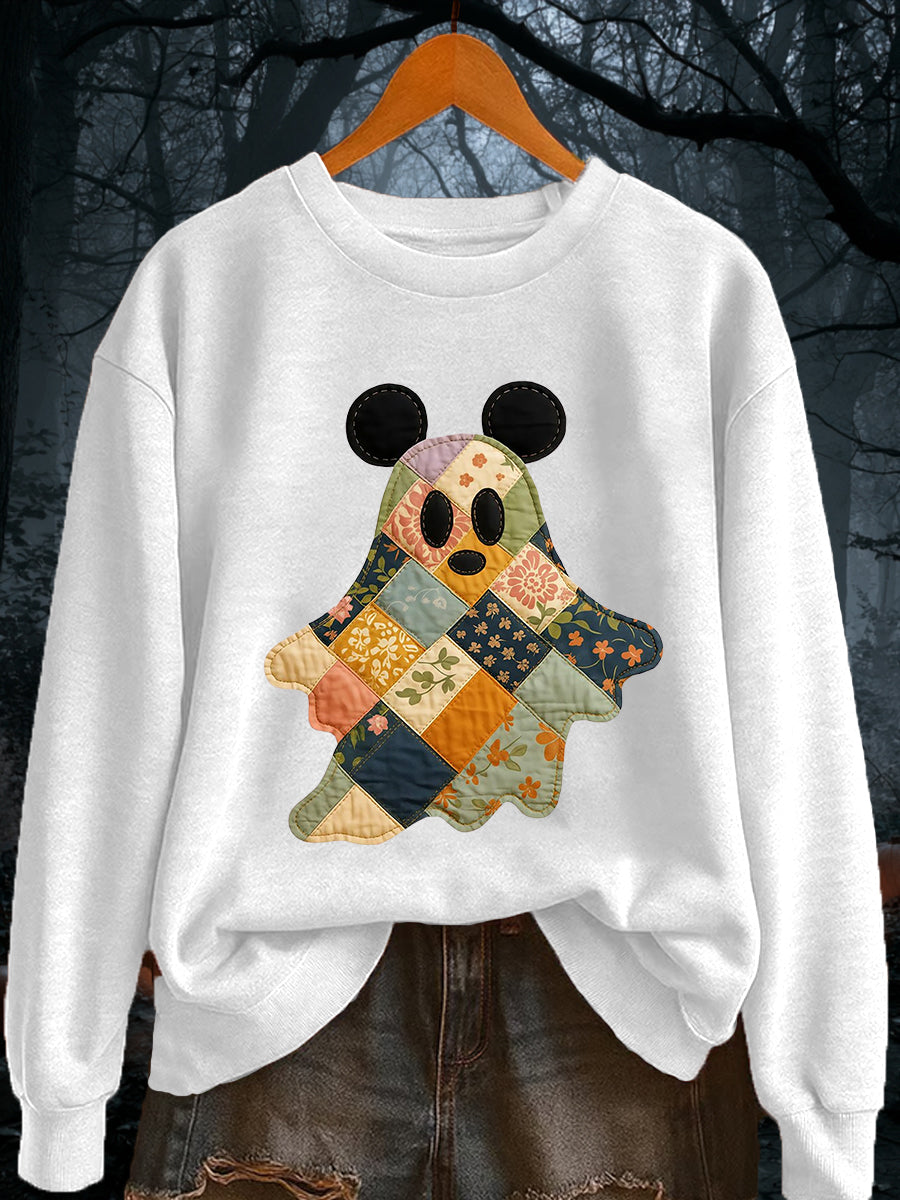 Women's Halloween Ghost Print Casual Sweatshirt