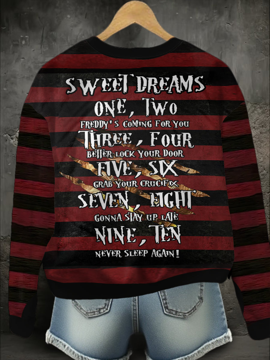 Women's Halloween Horror Sweet Dreams Printed Sweatshirt
