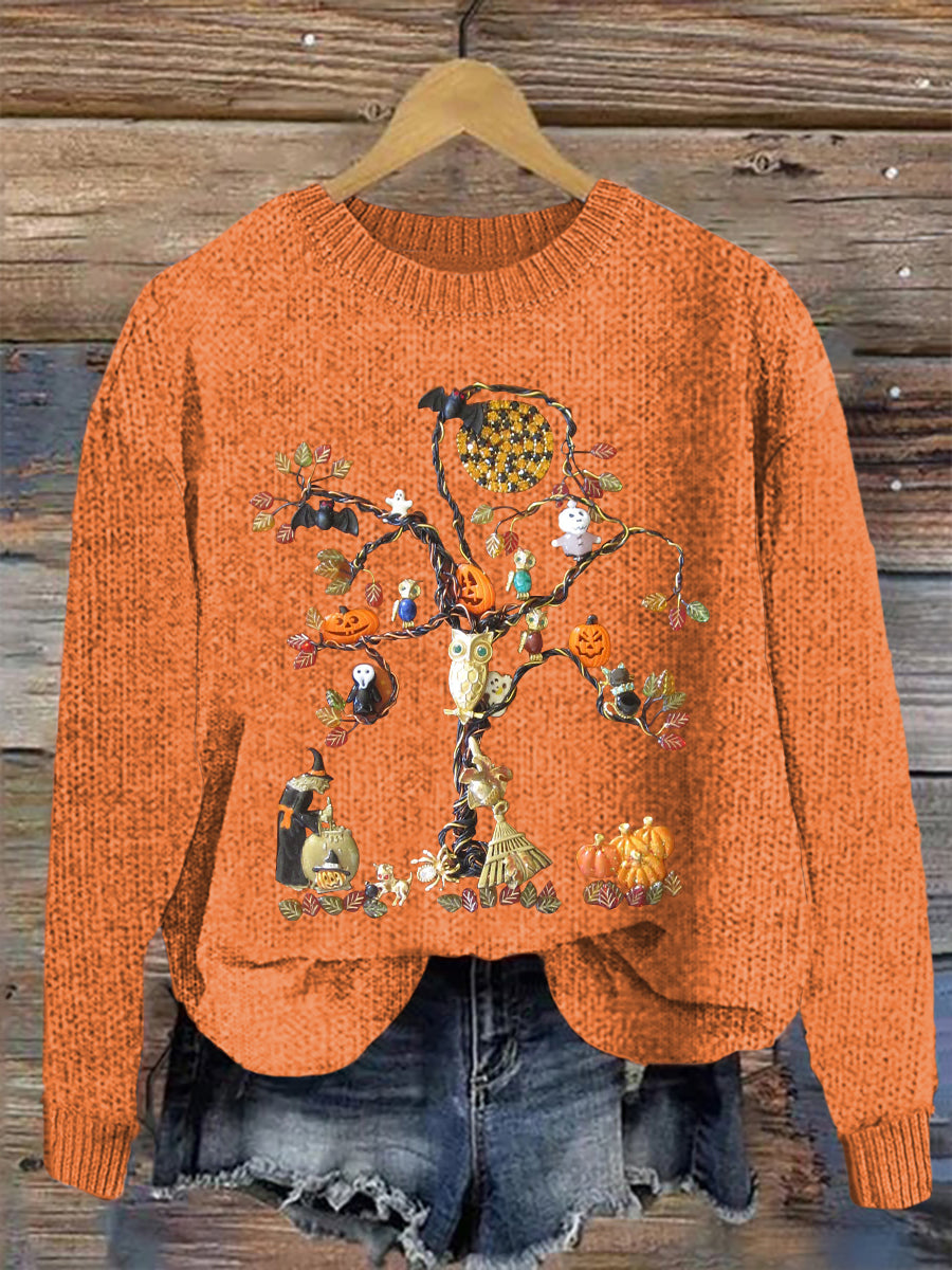 Women's Halloween Pumpkin Print Casual Top