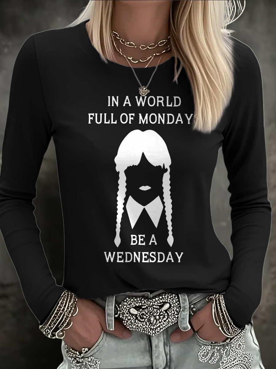 Women's Halloween Be A WednesdayPrintedT-shirt