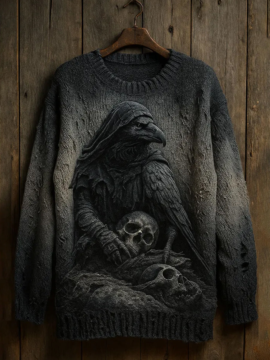 Unisex Vintage Art Print Casual Sweater