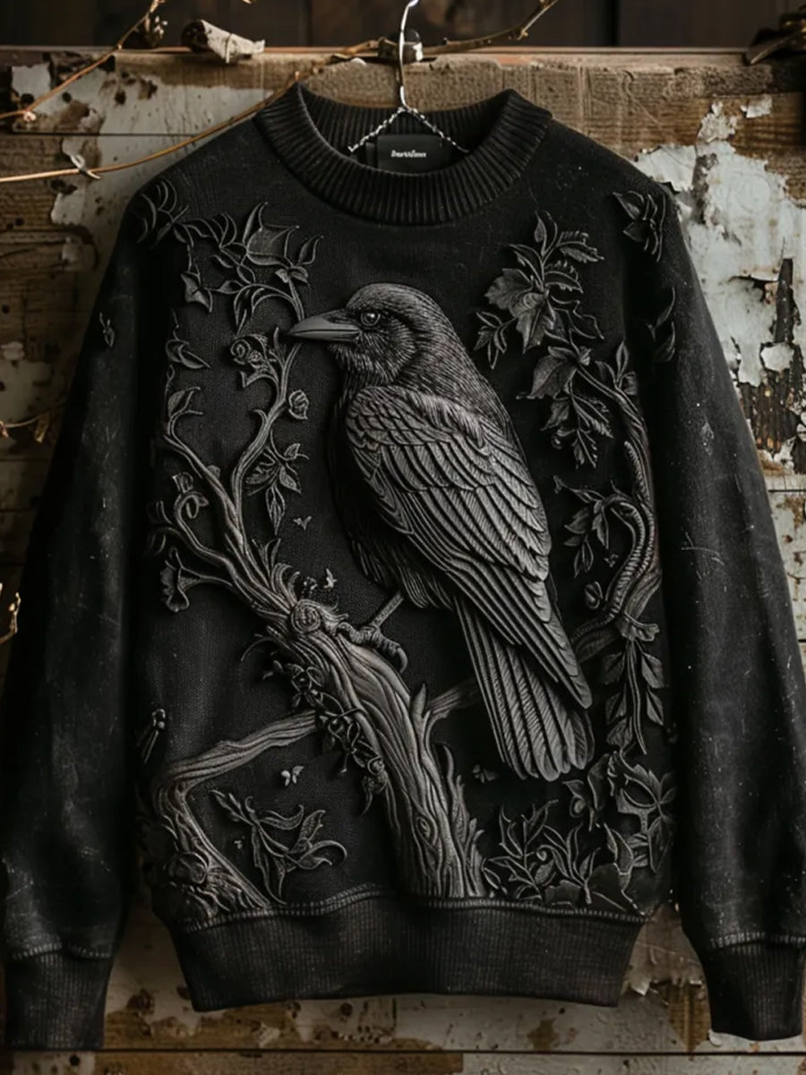 Unisex Vintage Art Print Casual Sweater