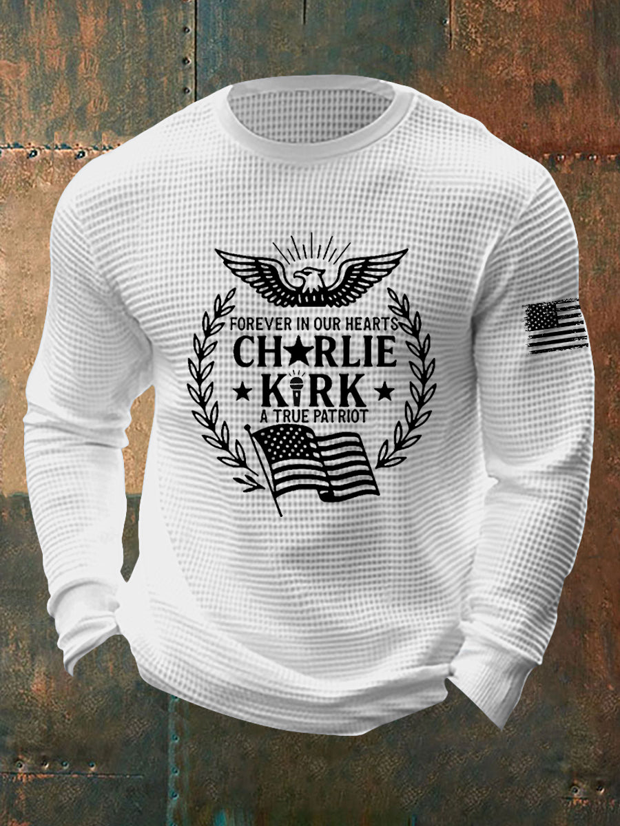 Men's R.I.P Charlie Kirk Waffle Long Sleeve T-Shirt