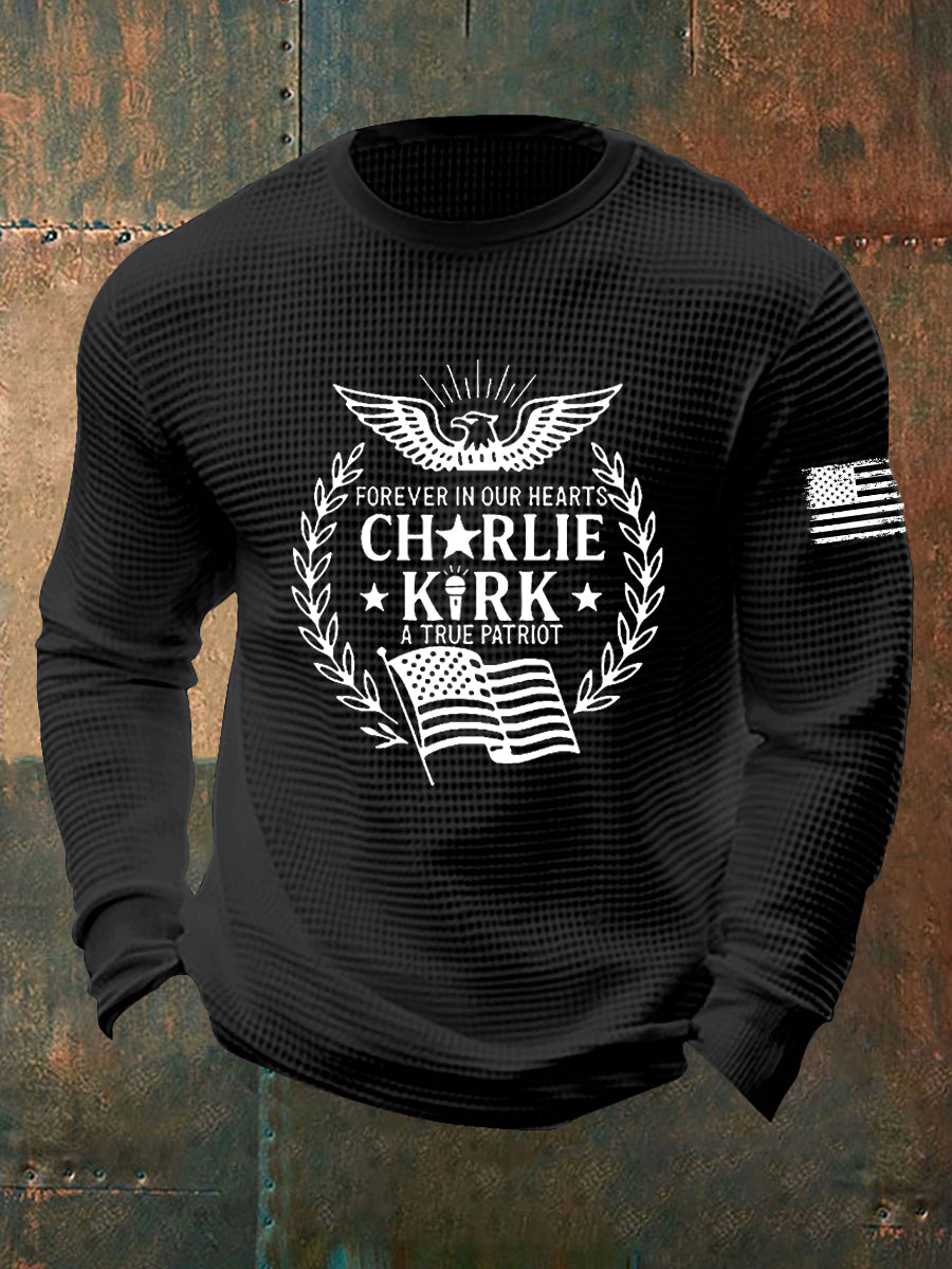 Men's R.I.P Charlie Kirk Waffle Long Sleeve T-Shirt