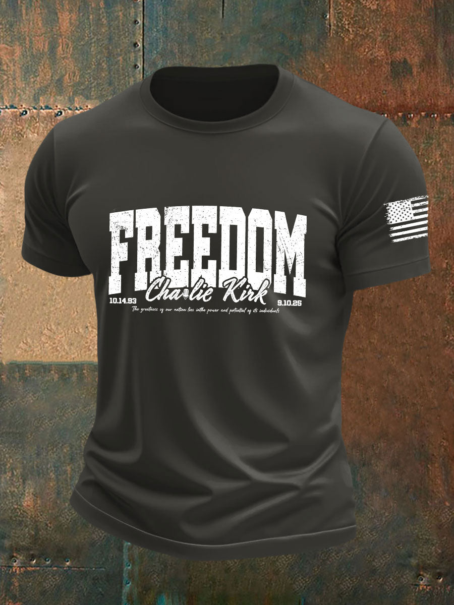 Men's Freedom Printed Casual T-shirt