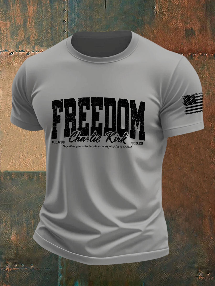 Men's Freedom Printed Casual T-shirt