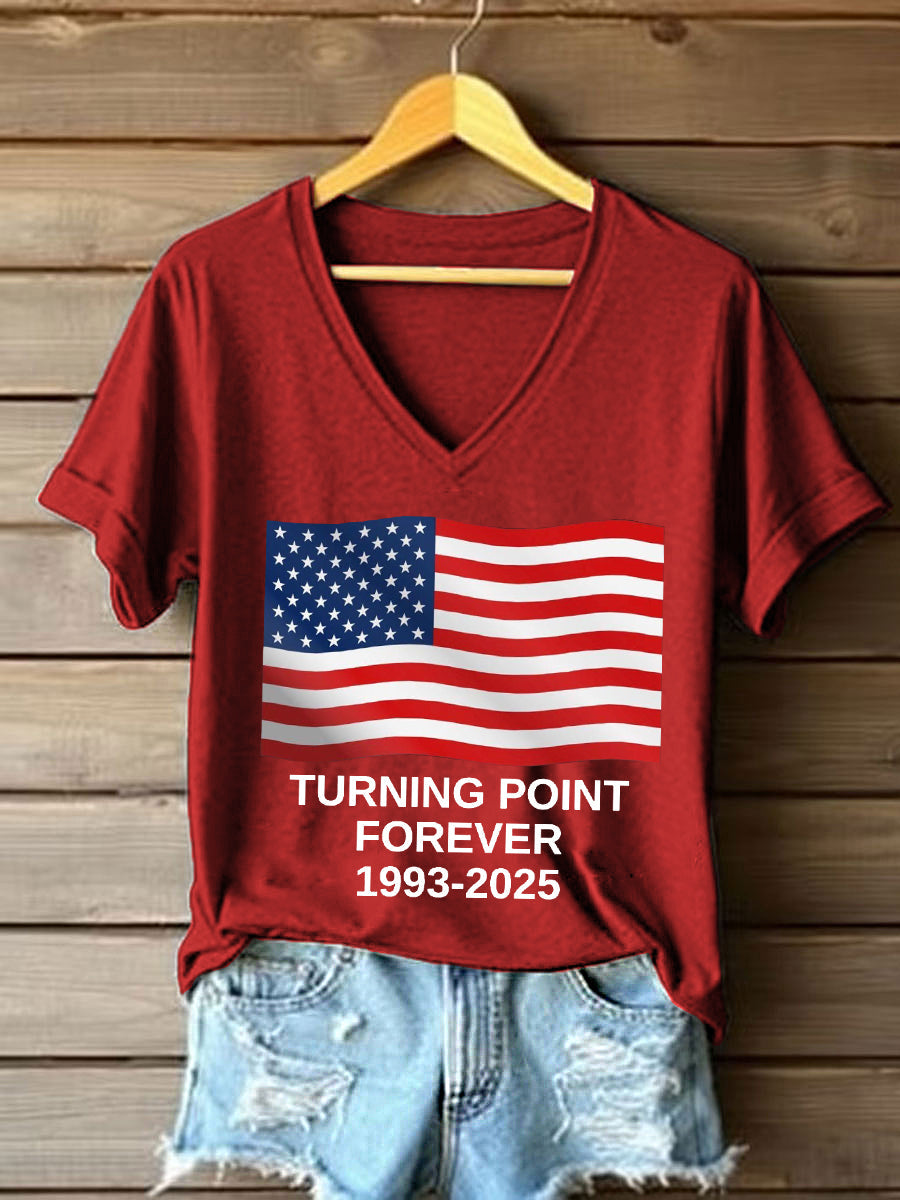 Women's Turning Point Forever Print V-Neck T-Shirt