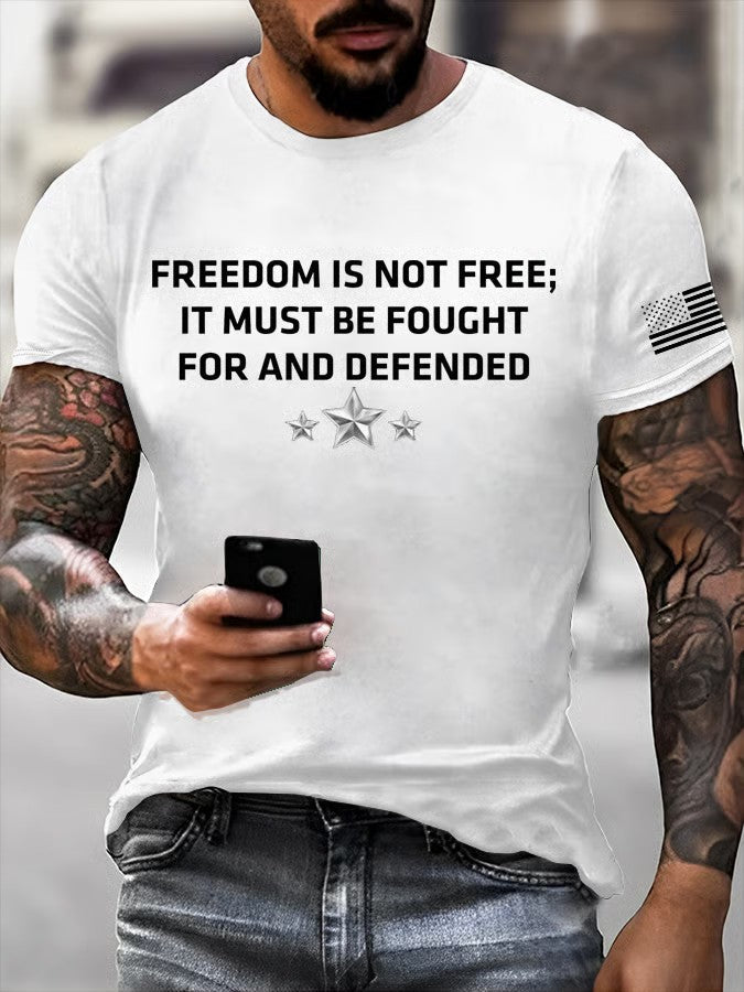 Men's Freedom Is Not Free Point Printed T-shirt