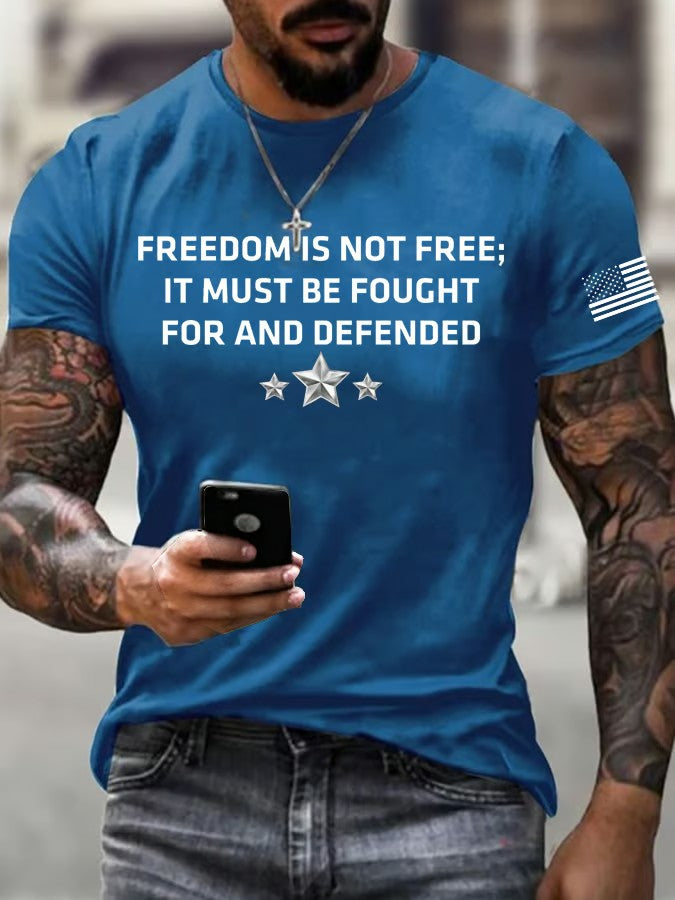 Men's Freedom Is Not Free Point Printed T-shirt