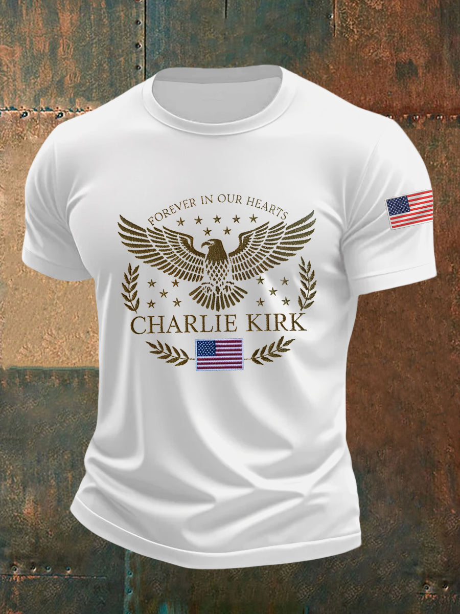 Men's Forever In Our Heart R.I.P Charlie Kirk Tee