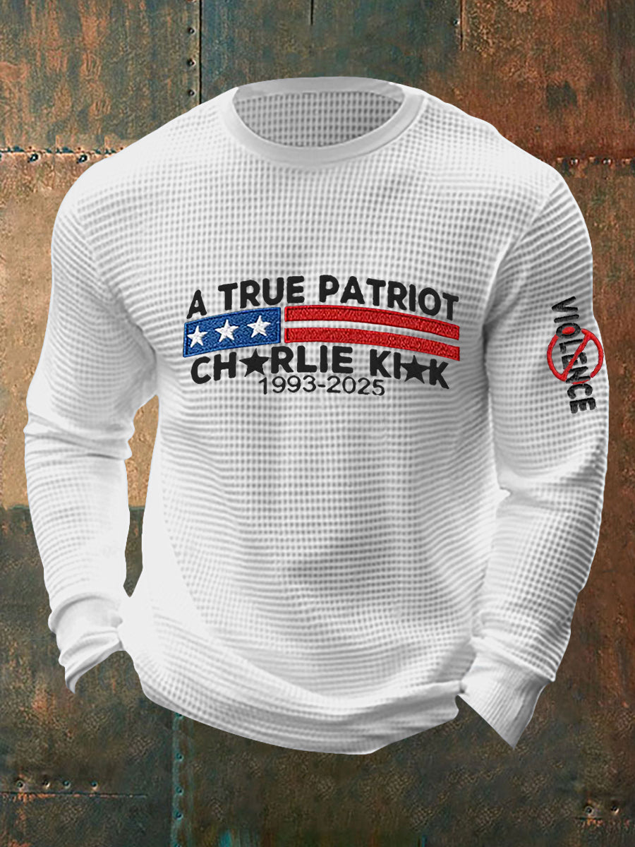 Men's Freedom Is Not Free R.I.P Charlie Kirk Waffle Long Sleeve T-Shirt