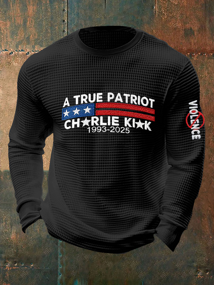 Men's Freedom Is Not Free R.I.P Charlie Kirk Waffle Long Sleeve T-Shirt