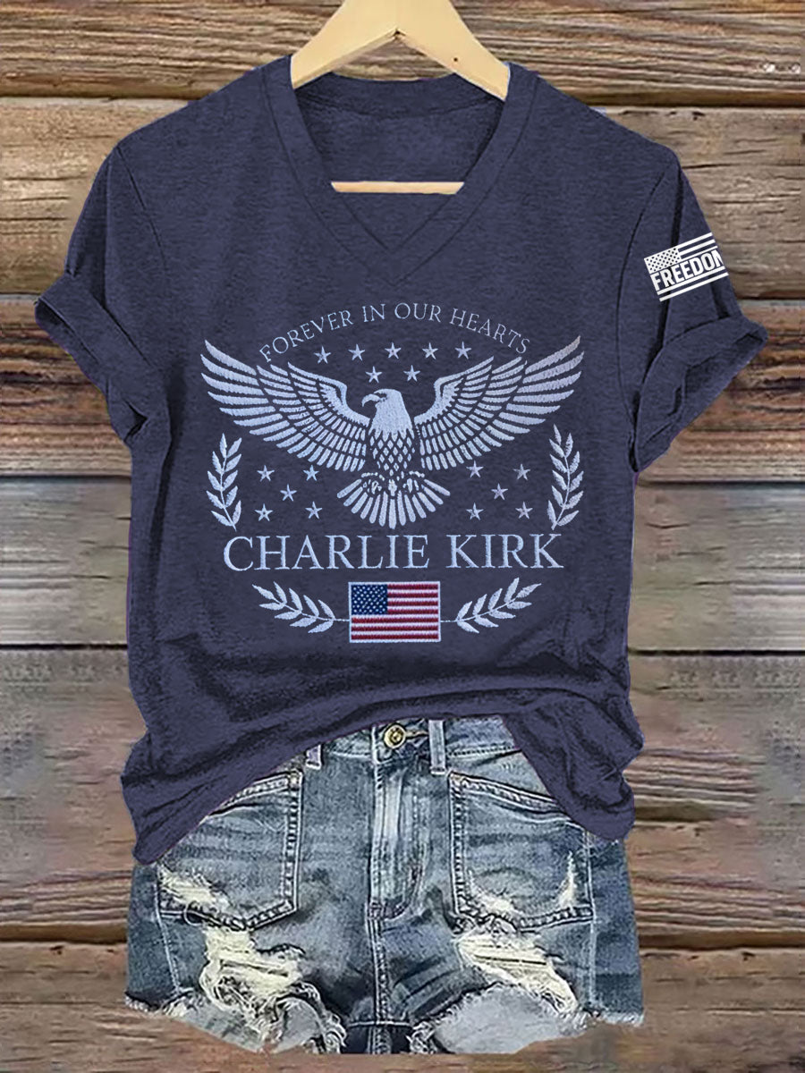 Women's Forever In Our Heart R.I.P Charlie Kirk Tee