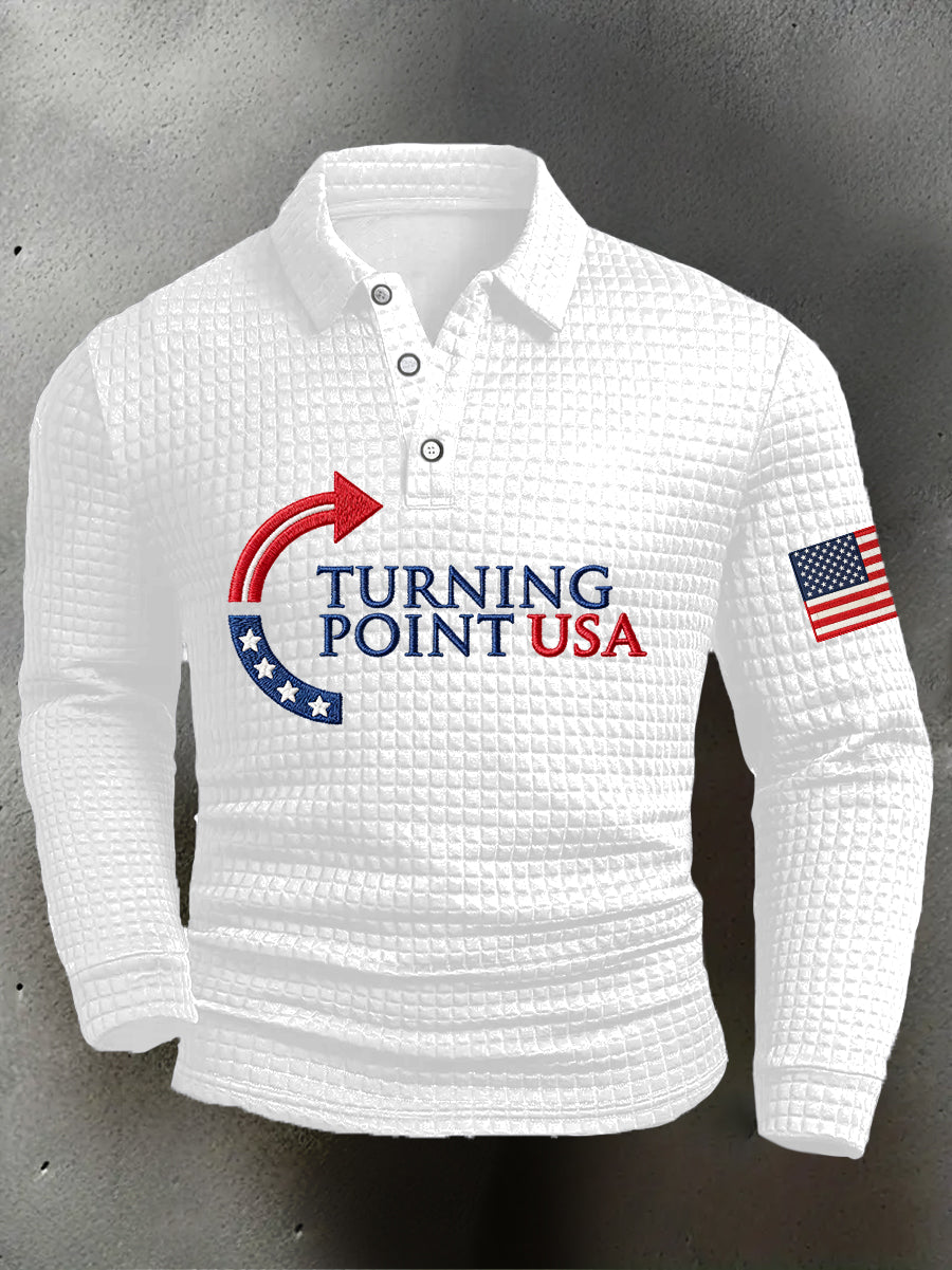 Men's Charlie Kirk Turning Point USA Trump Commemorative Polo Shirt