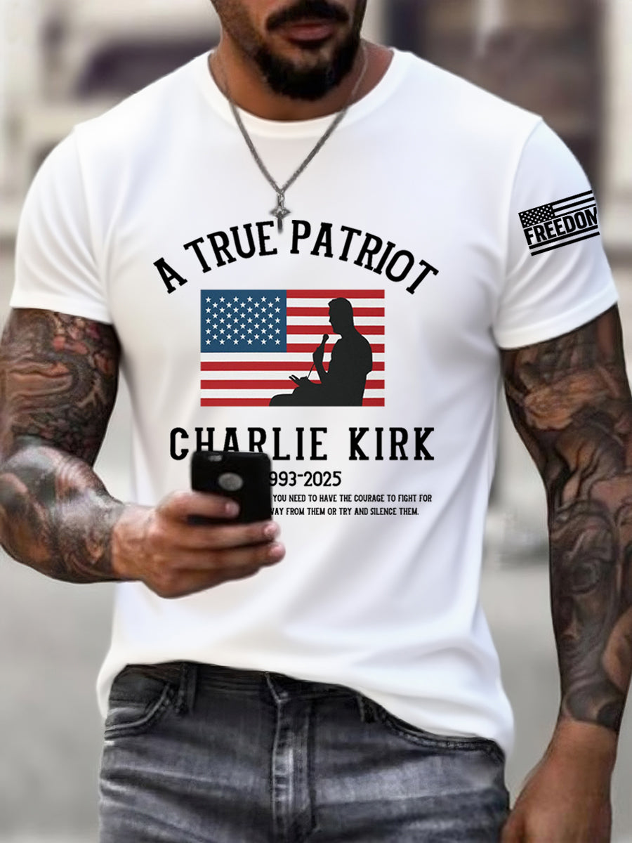 Men's A True Patriot R.I.P Charlie Kirk Tee