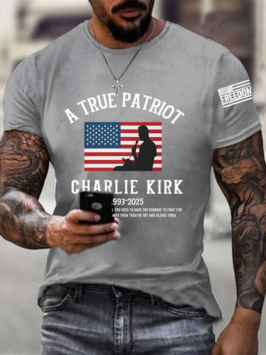 Men's A True Patriot R.I.P Charlie Kirk Tee