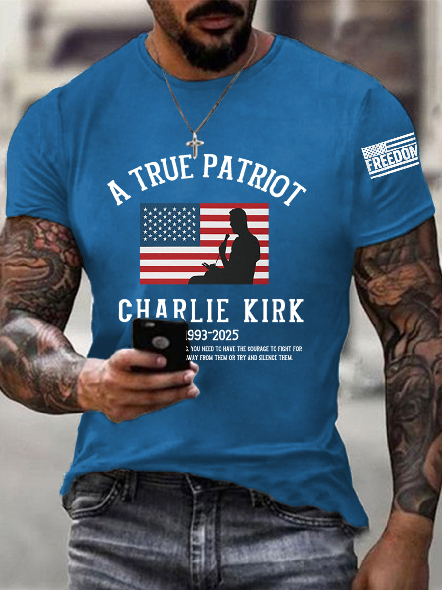 Men's A True Patriot R.I.P Charlie Kirk Tee