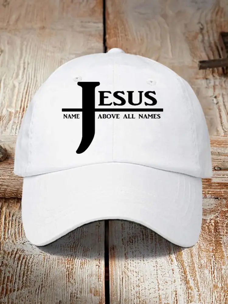 Unisex Jesus Name Above All Names Printed Hat White / JM