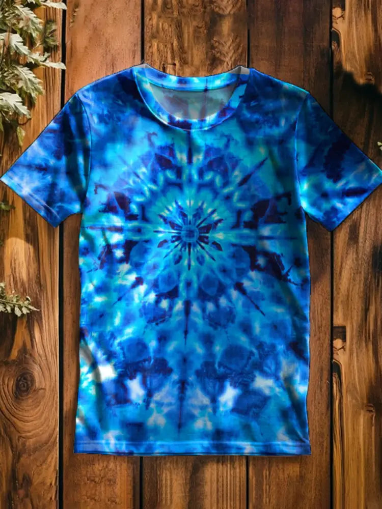 Unisex Vintage Hawaiian Art Print Relaxed Loose Tee A / S