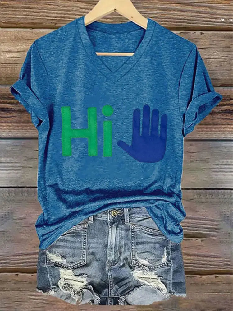 Women’s 2025 Rock Band Tour V-Neck T-Shirt Blue / S