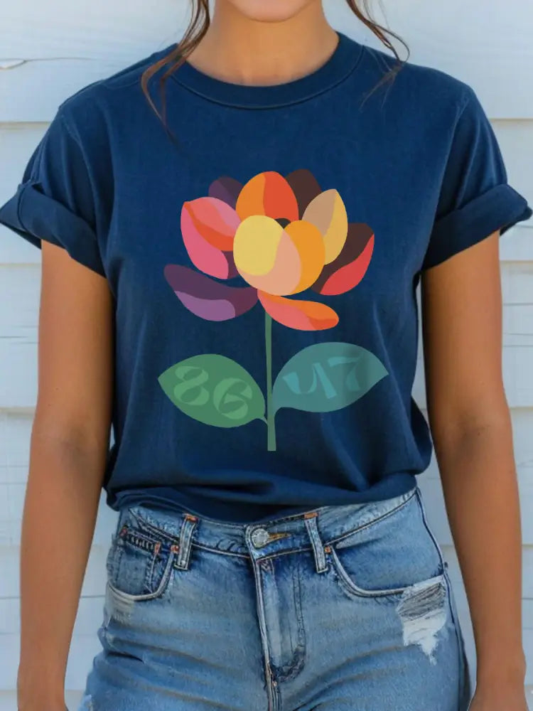 Women’s 8647 Floral T-Shirt Blue / S
