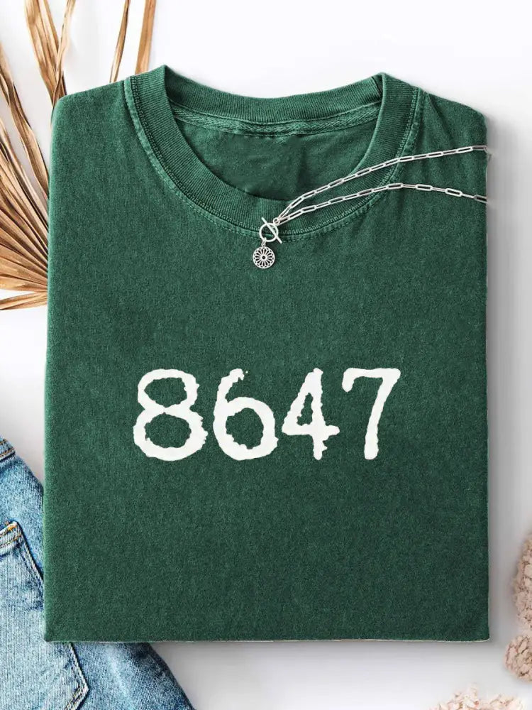 Women’s 8647 Printed Casual T-shirt Green / S
