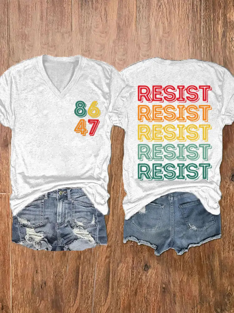 Women’s 8647 Printed T-shirt White / S