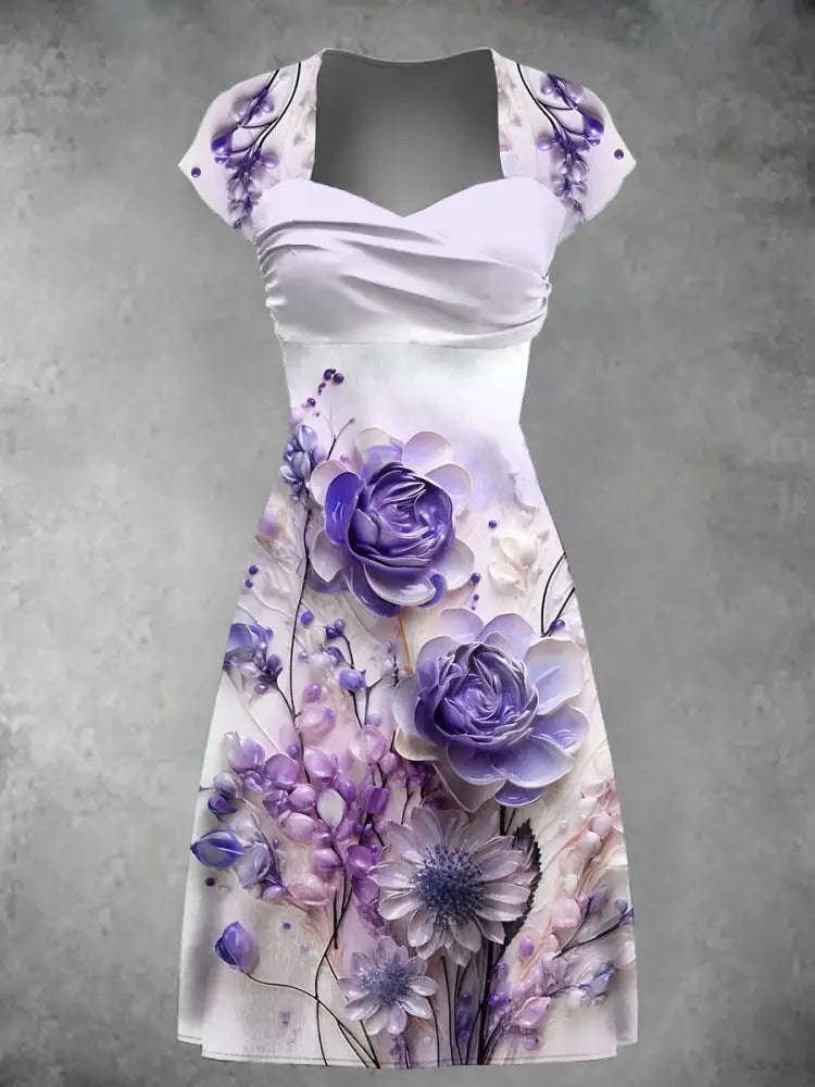 Women’s Alzheimer’s Purple Floral Dress Purple / S