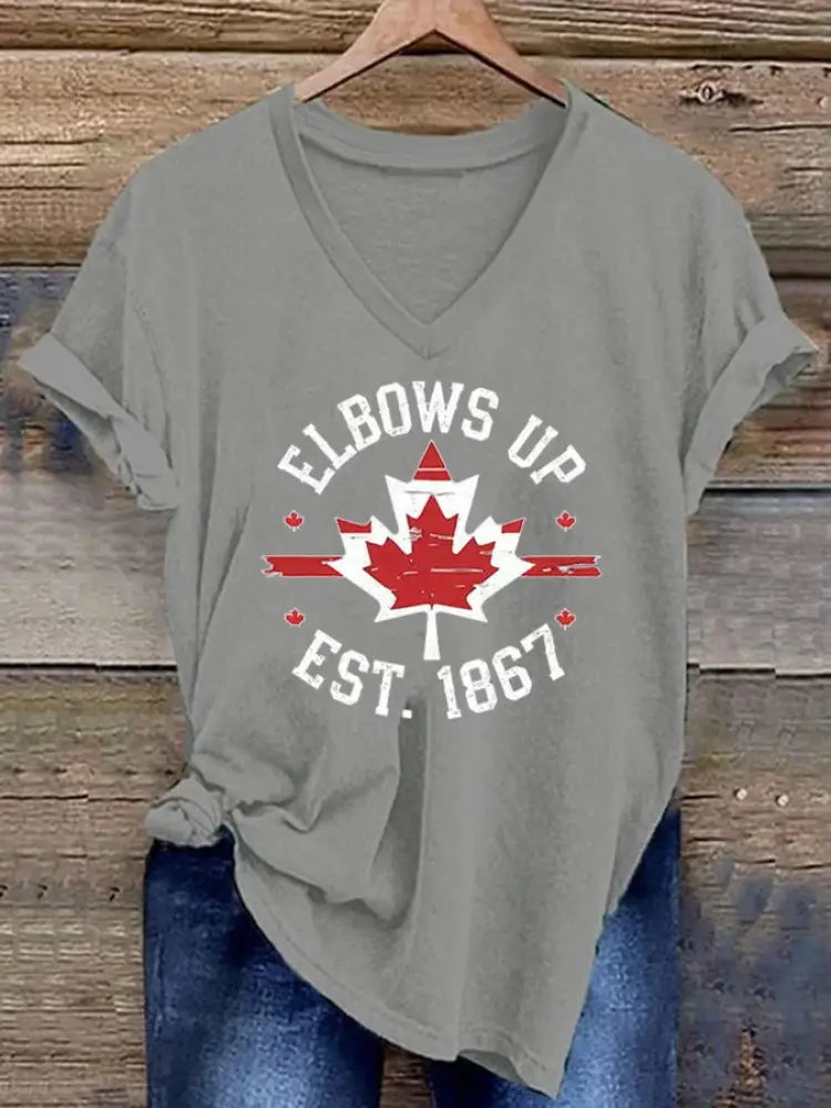 Women’s Canada Never 51 Printed T-Shirts Light Gray / S