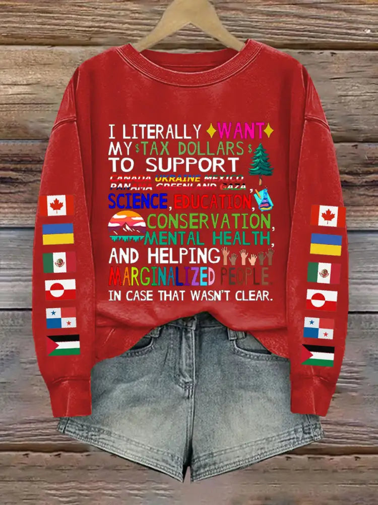 Women’s Canada Tax Dollars For Progress Printed Sweatshirt Red / S