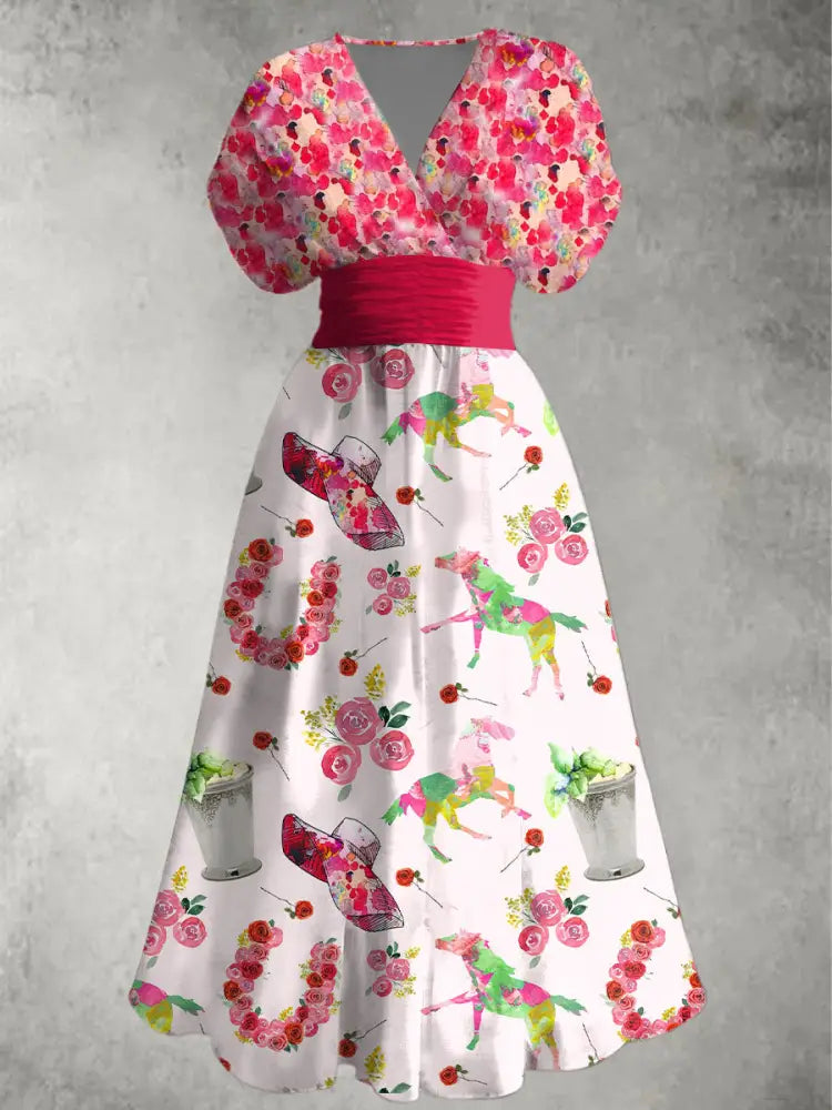 Women’s Derby Rose V Neck Dress As picture / S