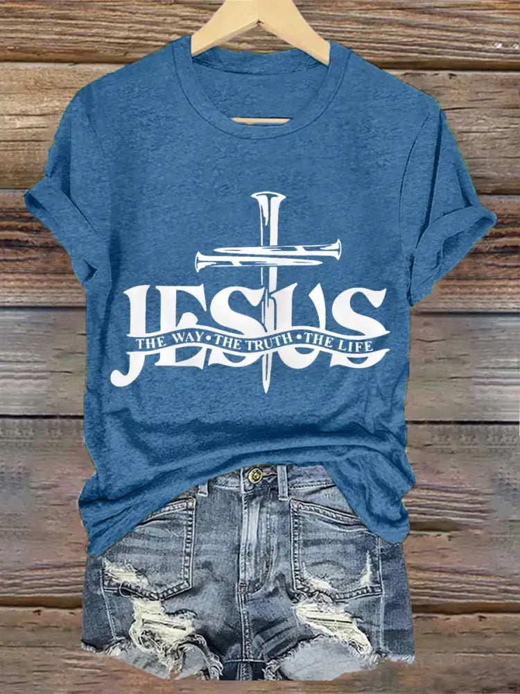 Women’s Jesus The Way The Truth The Life Casual Classic Tee Blue / S