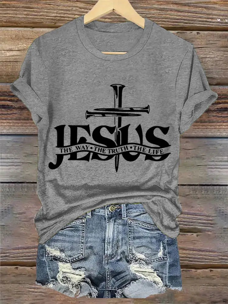 Women’s Jesus The Way The Truth The Life Casual Classic Tee Light Gray / S